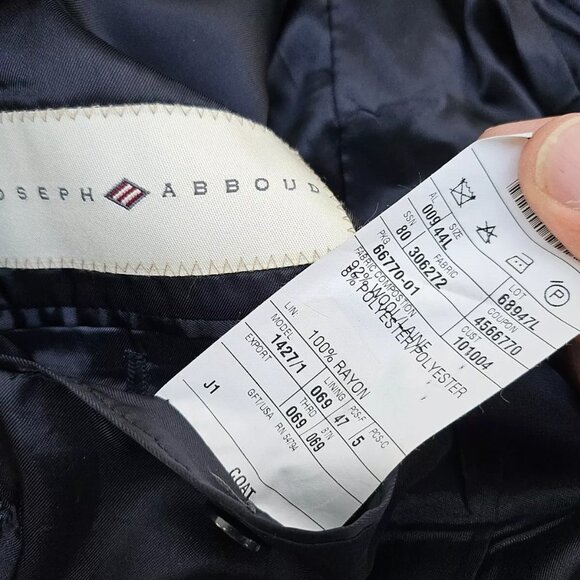 Joseph Abboud Men Blazer Gray Rayon Sport Coat Two Button Jacket Size 44L USA - Picture 9 of 10